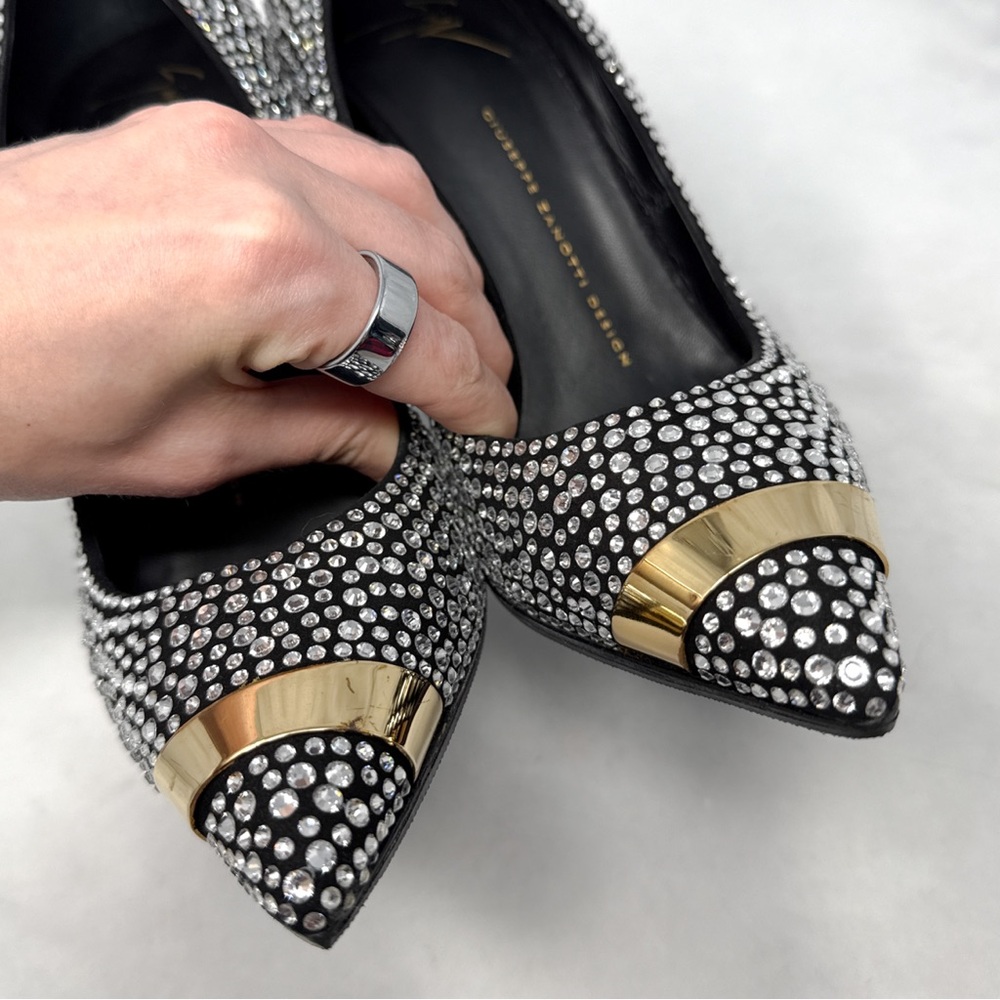 Giuseppe Zanotti Ester 110 Swarovski Crystal Embellished Pointed Toe Pump Heels - Picture 8 of 16
